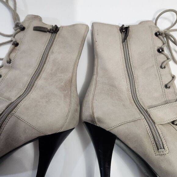 Guess Grey Hifh Heel Lace Up Boota Size 8.5 - Picture 6 of 12